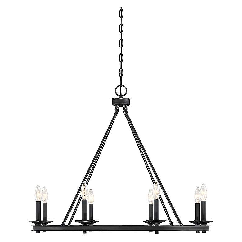 Image 1 Savoy House Essentials Palladian 12" Wide Warm Brass Linear Chandelier