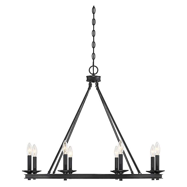 Image 1 Savoy House Essentials Palladian 12 inch Wide Warm Brass Linear Chandelier