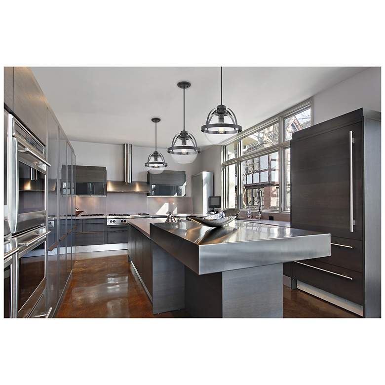 Image 7 Savoy House Essentials Pendleton 14" Wide Matte Black 1-Light Pendant more views