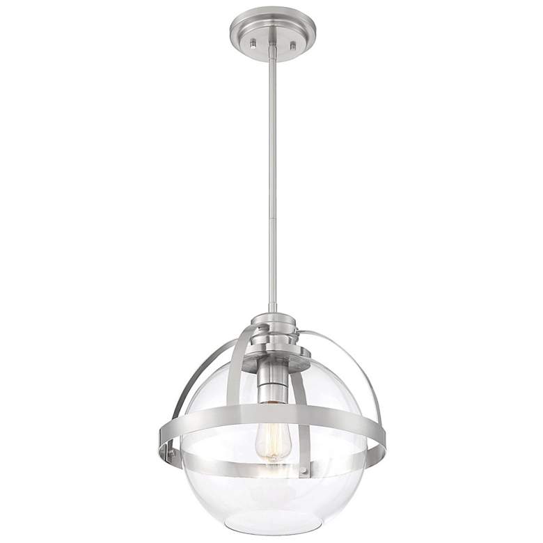 Image 2 Savoy House Essentials Pendleton 14" Wide Satin Nickel 1-Light Pendant more views