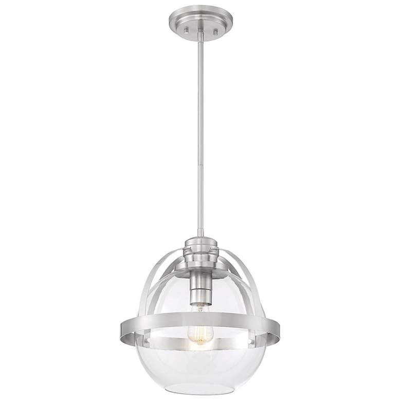 Image 3 Savoy House Essentials Pendleton 14" Wide Satin Nickel 1-Light Pendant more views