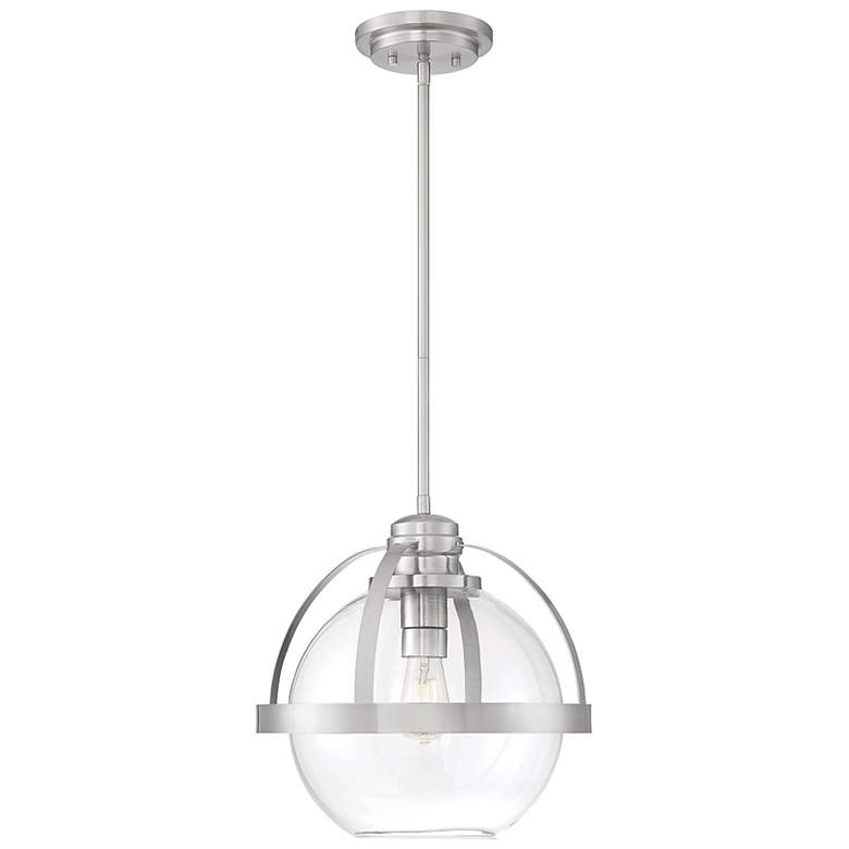 Image 4 Savoy House Essentials Pendleton 14" Wide Satin Nickel 1-Light Pendant more views