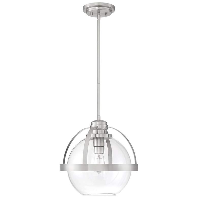 Image 5 Savoy House Essentials Pendleton 14" Wide Satin Nickel 1-Light Pendant more views