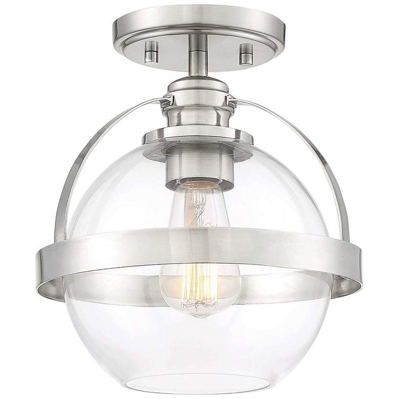 Image 3 Savoy House Essentials Pendleton 9.38" Wide Satin Nickel Ceiling Light