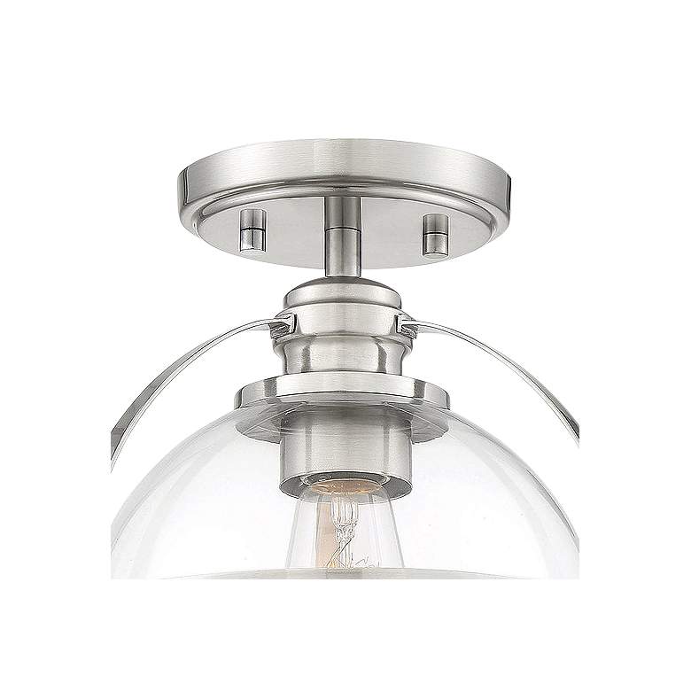 Image 4 Savoy House Essentials Pendleton 9.38" Wide Satin Nickel Ceiling Light more views