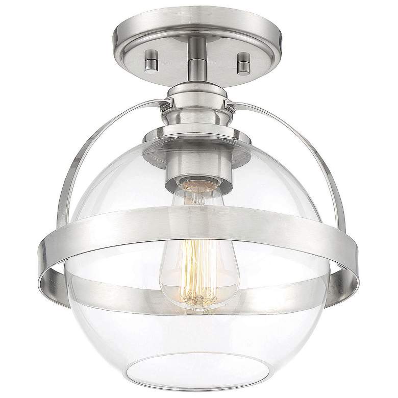 Image 5 Savoy House Essentials Pendleton 9.38" Wide Satin Nickel Ceiling Light more views