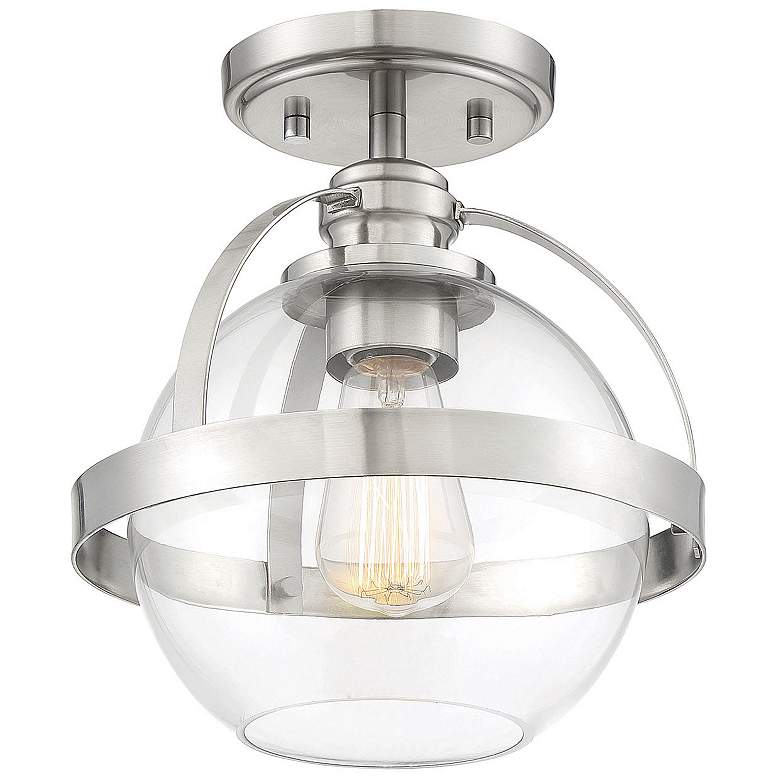 Image 6 Savoy House Essentials Pendleton 9.38" Wide Satin Nickel Ceiling Light more views