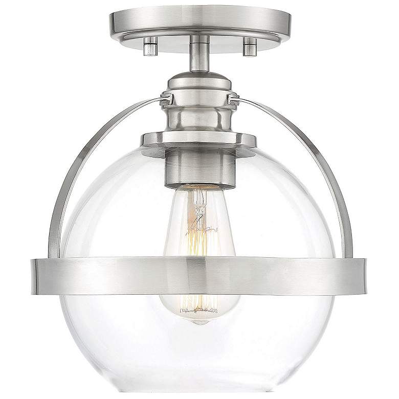 Image 7 Savoy House Essentials Pendleton 9.38" Wide Satin Nickel Ceiling Light more views