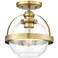 Savoy House Essentials Pendleton 9.5" Wide Warm Brass 1-Light Ceiling