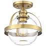 Savoy House Essentials Pendleton 9.5" Wide Warm Brass 1-Light Ceiling