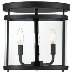Savoy House Essentials Penrose 12.5" Wide Black 3-Light Ceiling Light