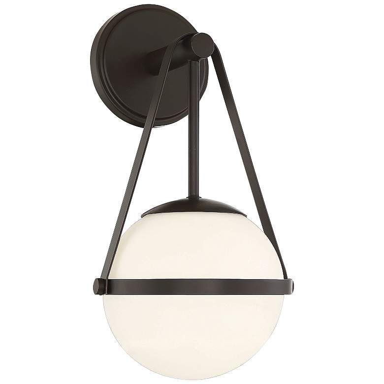 Image 1 Savoy House Essentials Polson 15.5" High Matte Black 1-Light Wall Scon