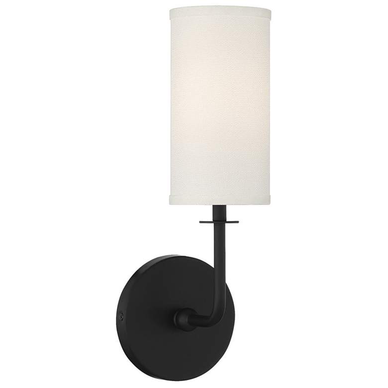 Image 1 Savoy House Essentials Powell 15" High Matte Black 1-Light Wall Sconce