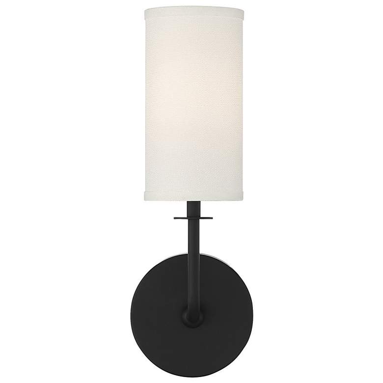 Image 3 Savoy House Essentials Powell 15" High Matte Black 1-Light Wall Sconce more views