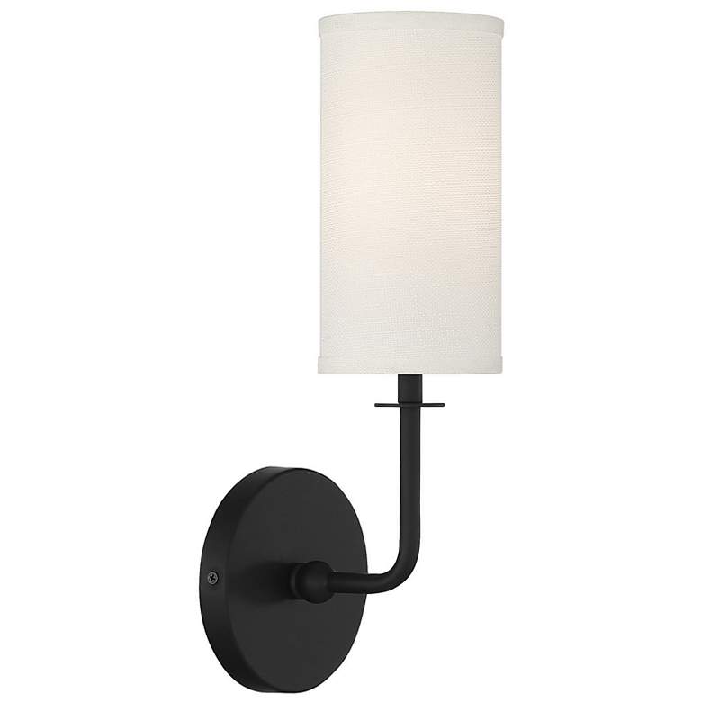 Image 4 Savoy House Essentials Powell 15" High Matte Black 1-Light Wall Sconce more views