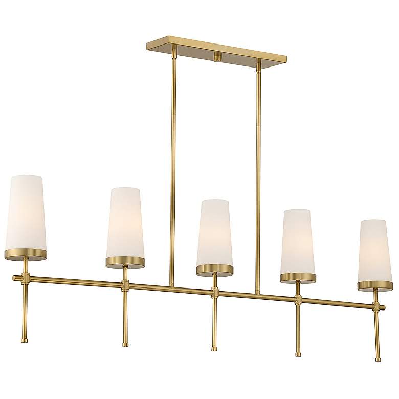 Image 1 Savoy House Essentials Powell 15" Wide Matte Black Linear Chandelier