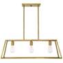 Thumbnail2 of Savoy House Essentials Powell 15" Wide Warm Brass Linear Chandelier more views