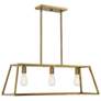 Thumbnail3 of Savoy House Essentials Powell 15" Wide Warm Brass Linear Chandelier more views