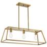 Thumbnail4 of Savoy House Essentials Powell 15" Wide Warm Brass Linear Chandelier more views