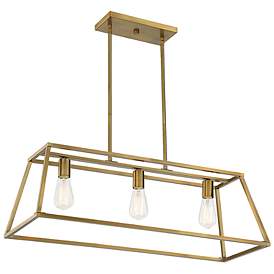 Image5 of Savoy House Essentials Powell 15" Wide Warm Brass Linear Chandelier more views