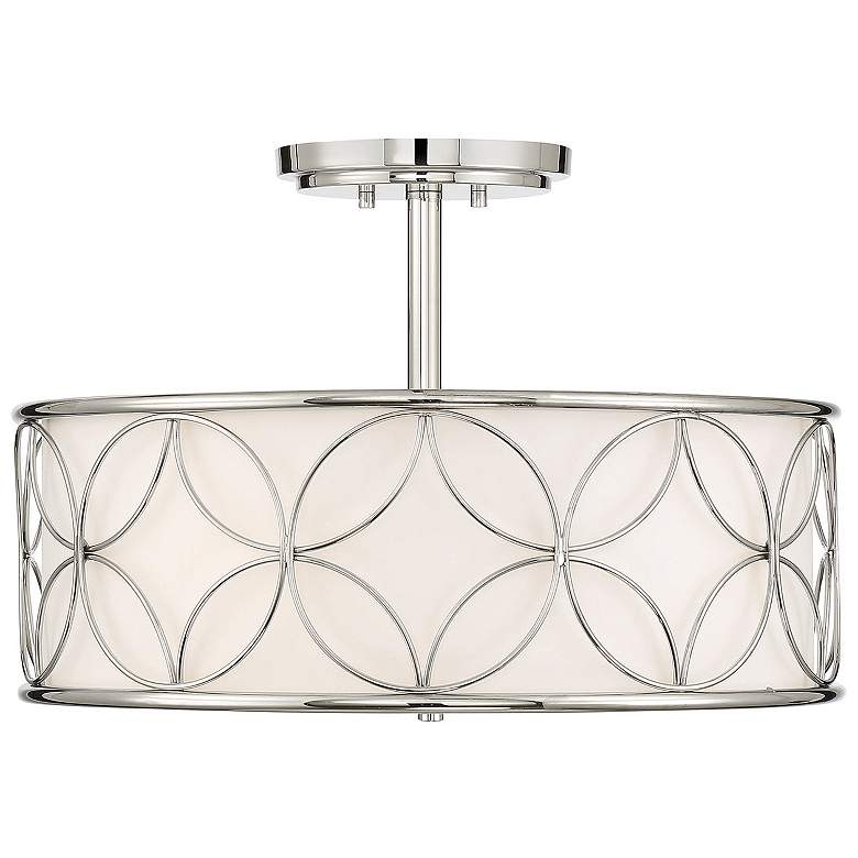 Image 1 Savoy House Essentials Reid 20 inch Wide Polished Nickel 4-Light Ceiling L