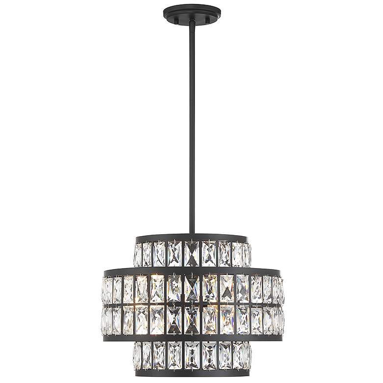 Image 1 Savoy House Essentials Renzo 16" Wide Matte Black 3-Light Pendant