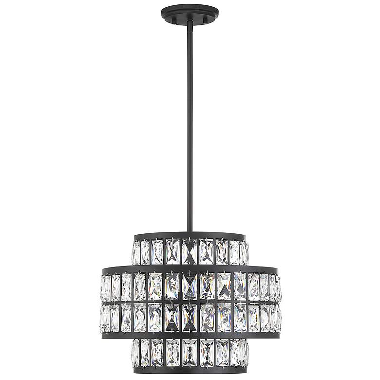 Image 2 Savoy House Essentials Renzo 16" Wide Matte Black 3-Light Pendant more views