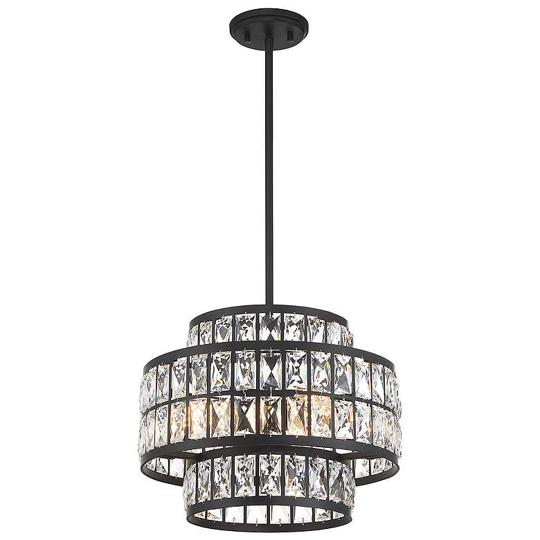 Image 3 Savoy House Essentials Renzo 16" Wide Matte Black 3-Light Pendant more views