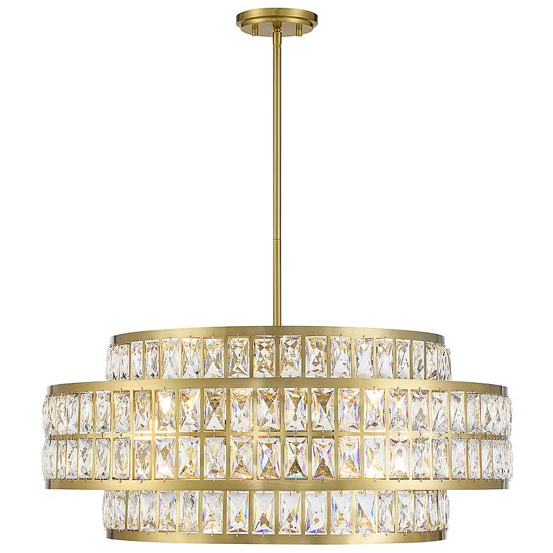 Image 1 Savoy House Essentials Renzo 28" Wide Warm Brass 6-Light Pendant
