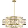 1_Savoy House Essentials Renzo 28" Wide Warm Brass 6-Light Pendant
