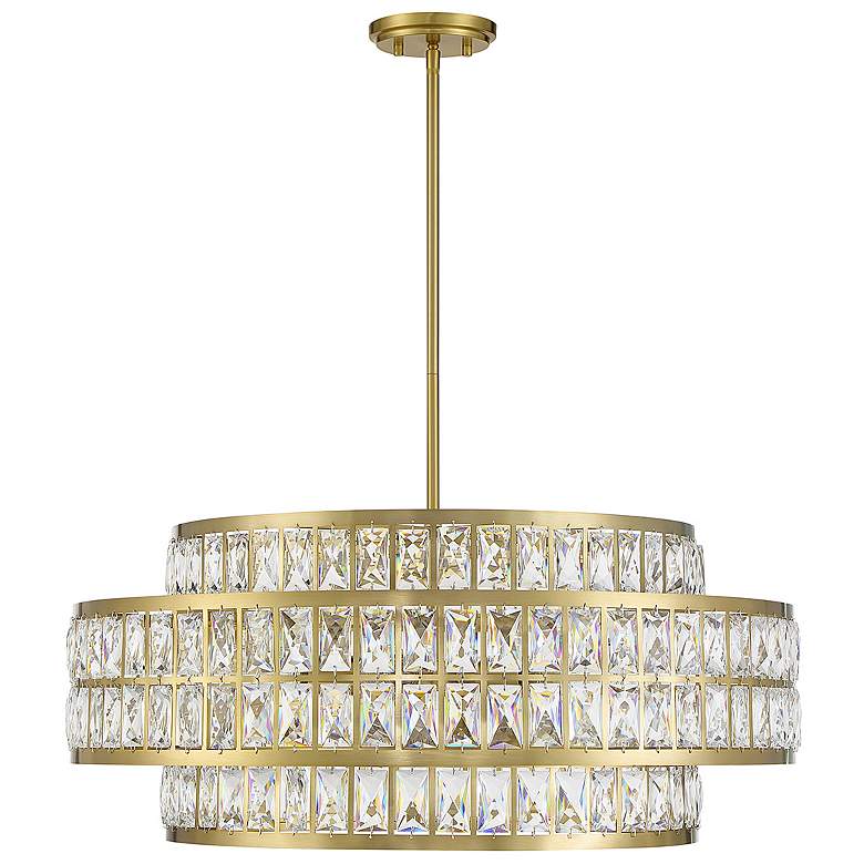 Image 2 Savoy House Essentials Renzo 28" Wide Warm Brass 6-Light Pendant more views
