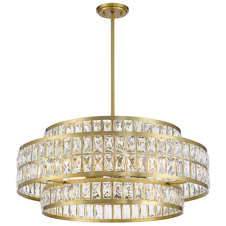 Image 3 Savoy House Essentials Renzo 28" Wide Warm Brass 6-Light Pendant more views