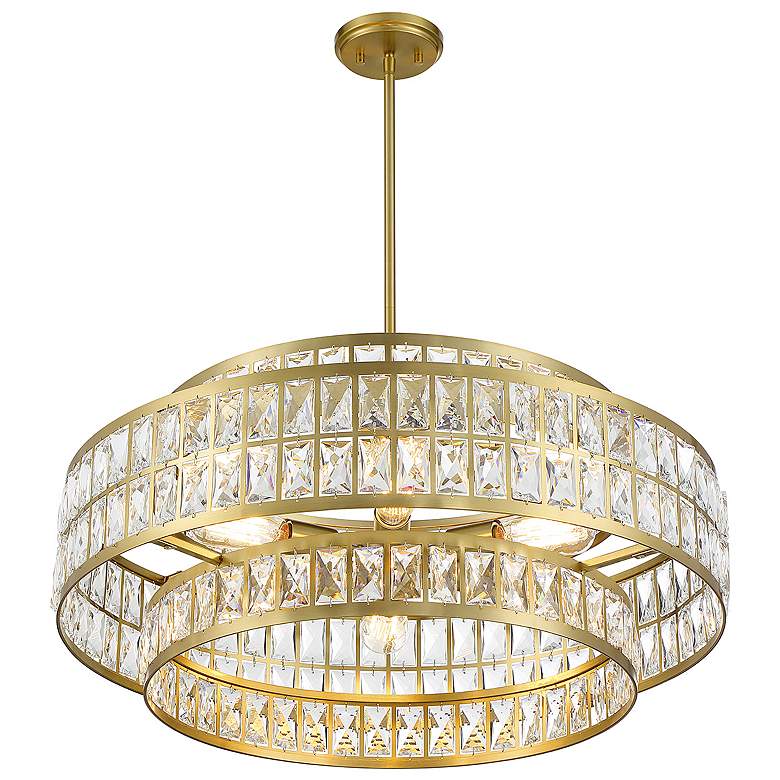 Image 4 Savoy House Essentials Renzo 28" Wide Warm Brass 6-Light Pendant more views