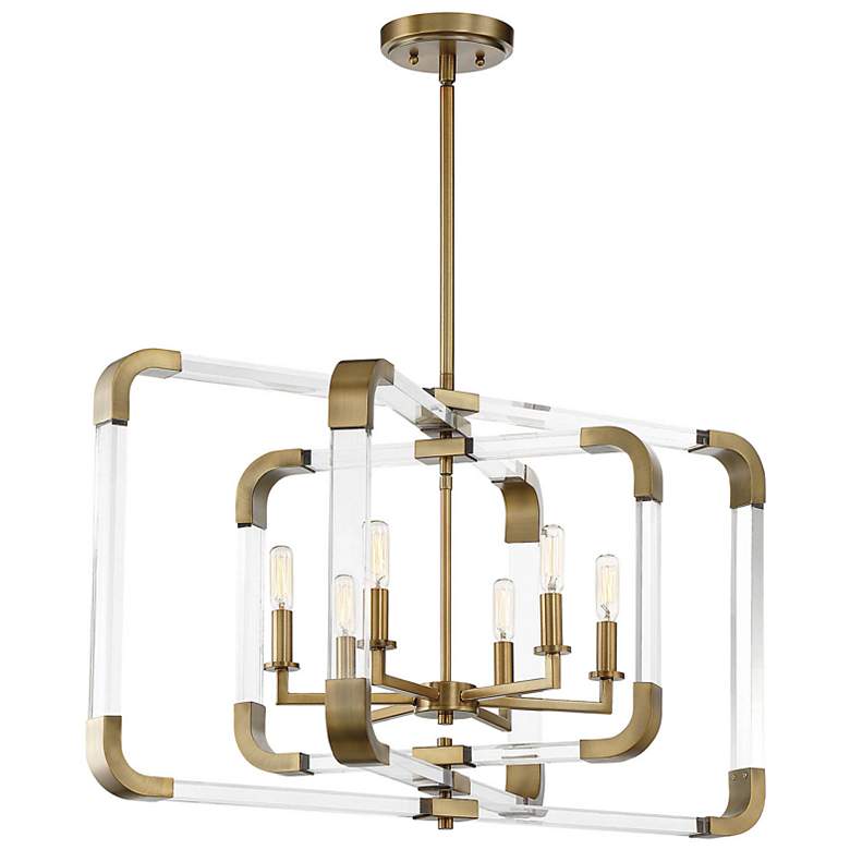 Image 4 Savoy House Essentials Rotterdam 24.75" Wide Warm Brass 6-Light Pendan more views