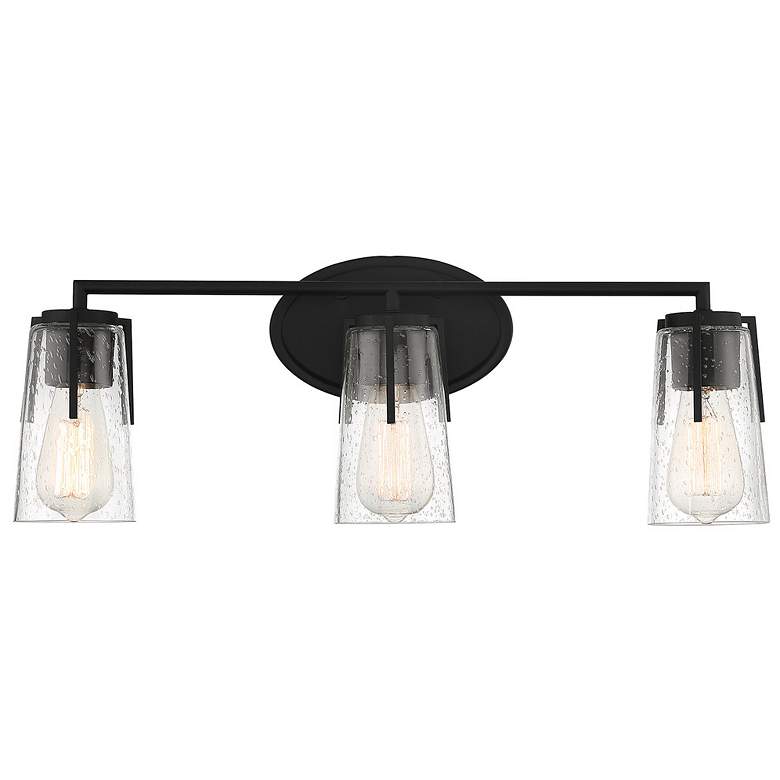 Image 1 Savoy House Essentials Sacremento 24" Wide 3-Light Black Bath Light
