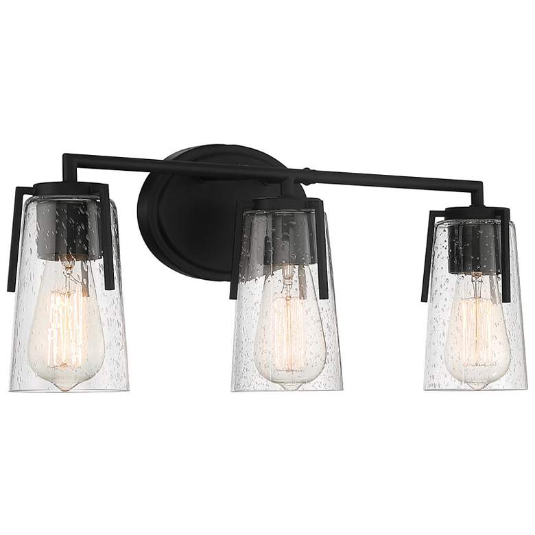 Image 4 Savoy House Essentials Sacremento 24" Wide 3-Light Black Bath Light more views