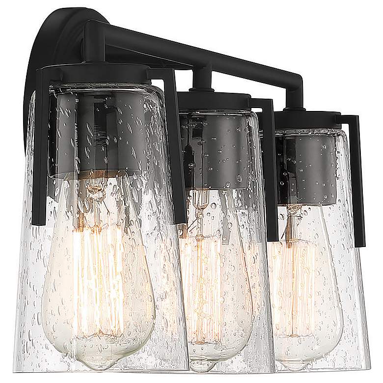 Image 5 Savoy House Essentials Sacremento 24" Wide 3-Light Black Bath Light more views