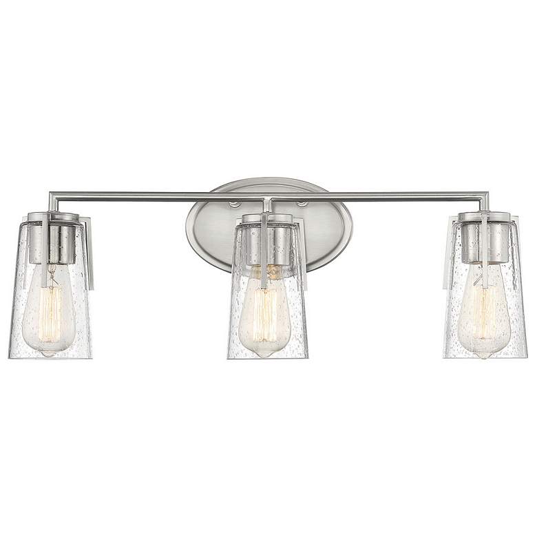 Image 1 Savoy House Essentials Sacremento 24" Wide 3-Light Satin Nickel Bath L