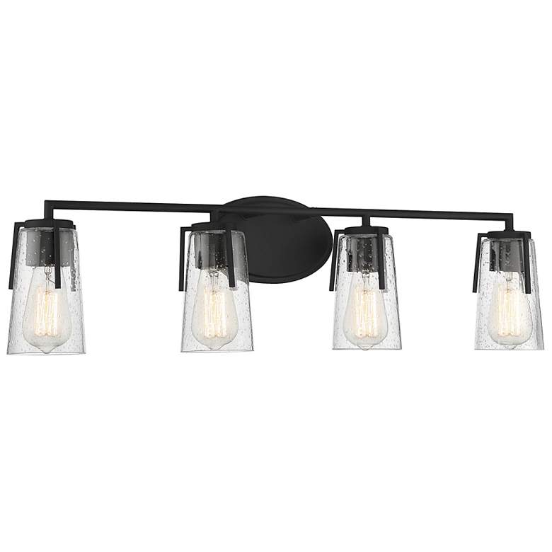 Image 3 Savoy House Essentials Sacremento 32" Wide 4-Light Black Bath Light more views