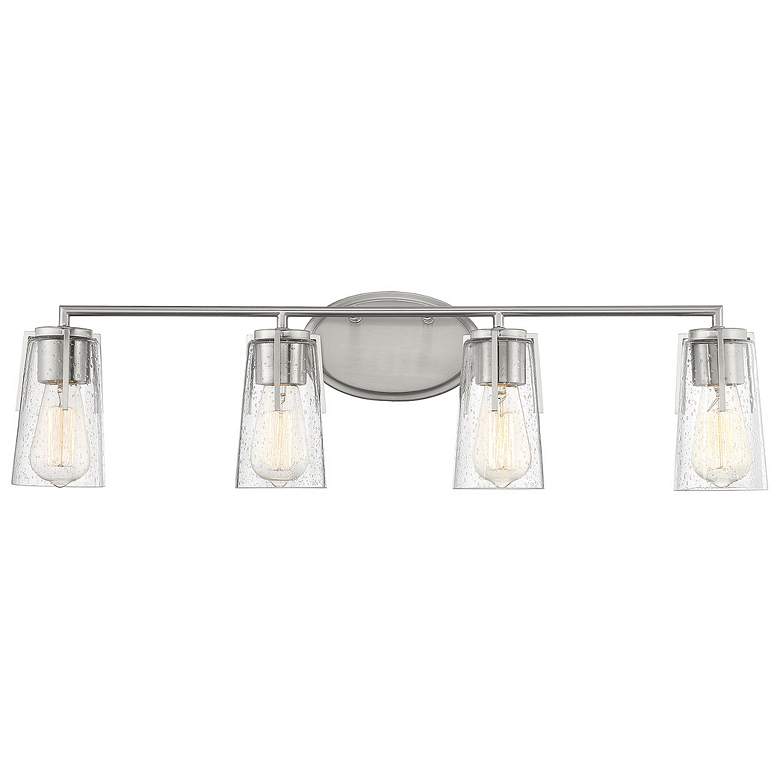 Image 1 Savoy House Essentials Sacremento 32 inch Wide 4-Light Satin Nickel Bath L