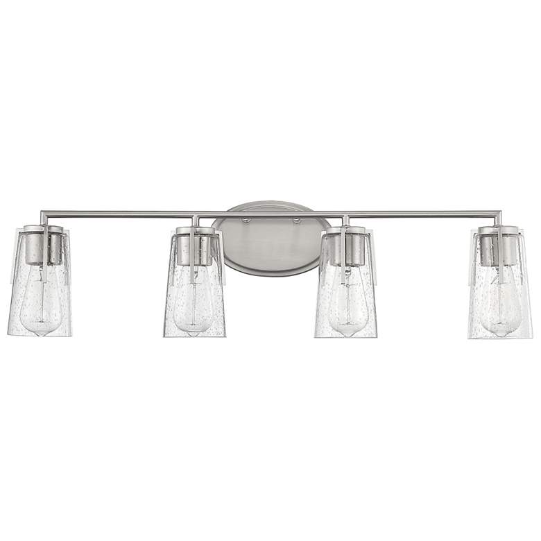 Image 2 Savoy House Essentials Sacremento 32" Wide 4-Light Satin Nickel Bath L more views