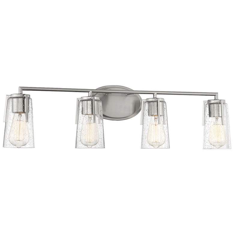 Image 3 Savoy House Essentials Sacremento 32" Wide 4-Light Satin Nickel Bath L more views