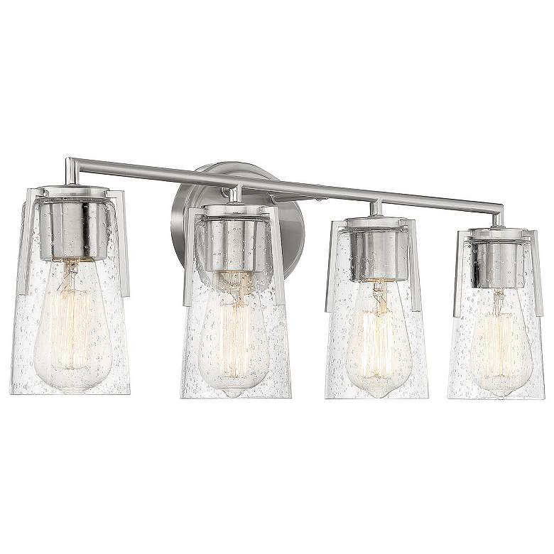 Image 4 Savoy House Essentials Sacremento 32" Wide 4-Light Satin Nickel Bath L more views