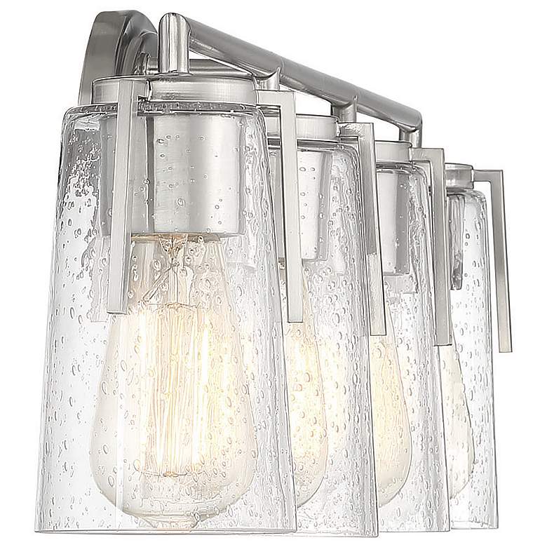 Image 5 Savoy House Essentials Sacremento 32" Wide 4-Light Satin Nickel Bath L more views