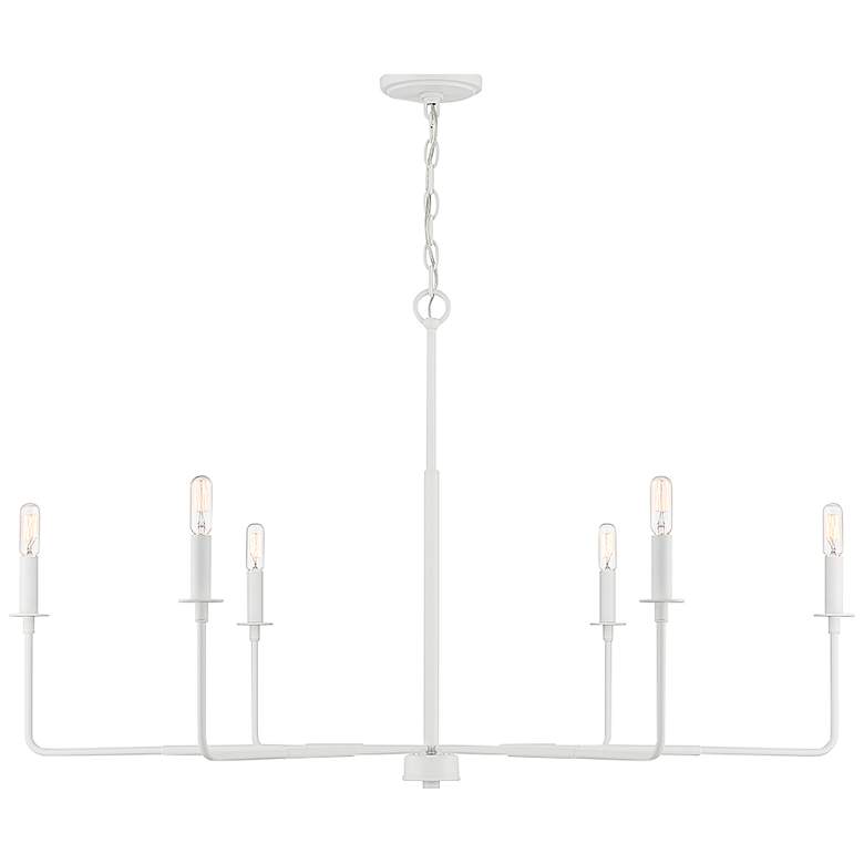 Image 1 Savoy House Essentials Salerno 42" Wide Bisque White 6-Light Chandelie