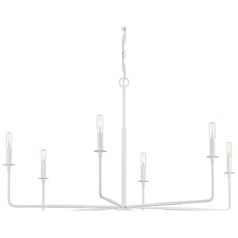 Image 4 Savoy House Essentials Salerno 42" Wide Bisque White 6-Light Chandelie more views