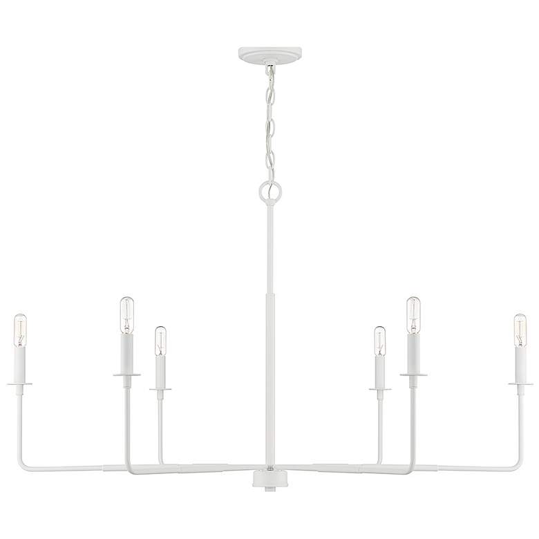 Image 7 Savoy House Essentials Salerno 42" Wide Bisque White 6-Light Chandelie more views