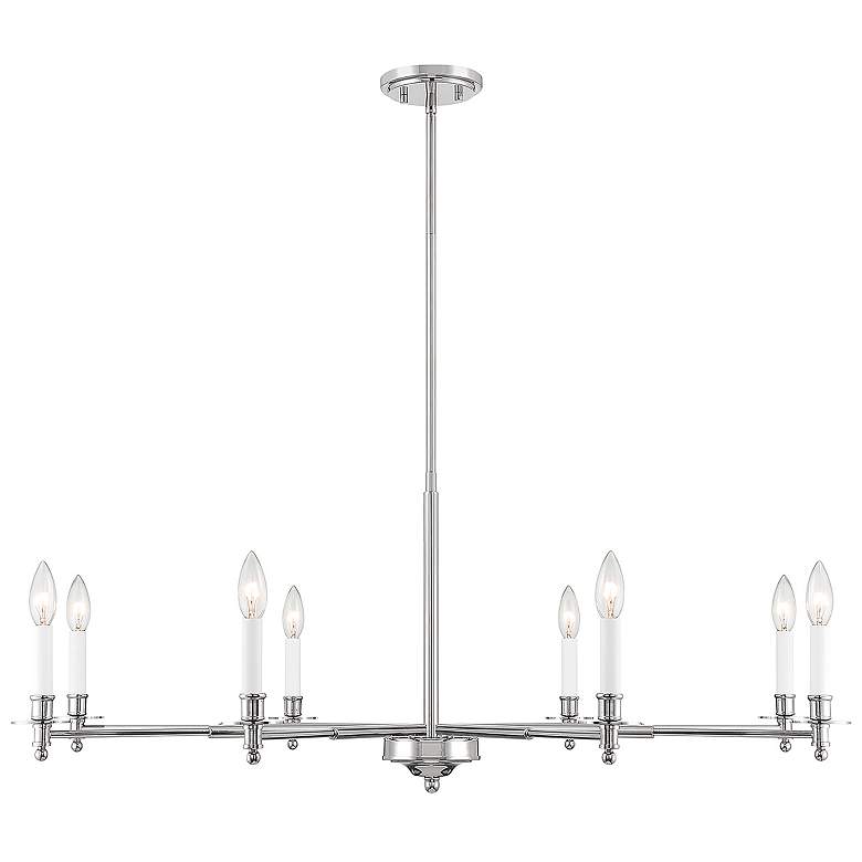 Image 1 Savoy House Essentials Salerno 42 inch Wide Polished Nickel 6-Light Chande