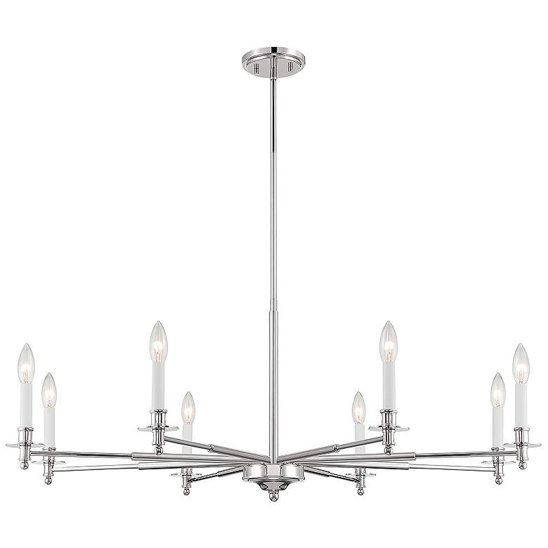Image 3 Savoy House Essentials Salerno 42" Wide Polished Nickel 6-Light Chande more views