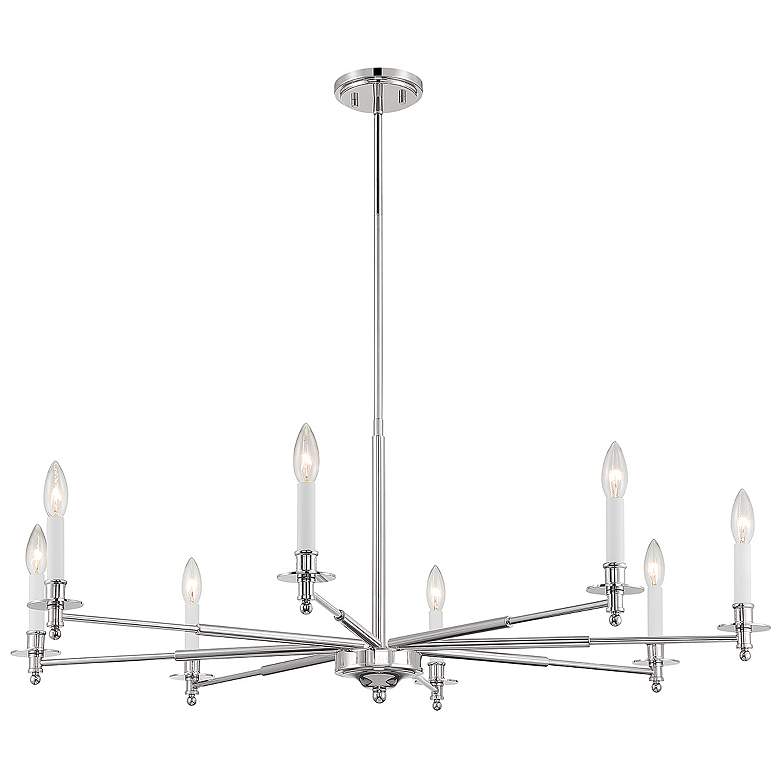 Image 5 Savoy House Essentials Salerno 42" Wide Polished Nickel 6-Light Chande more views